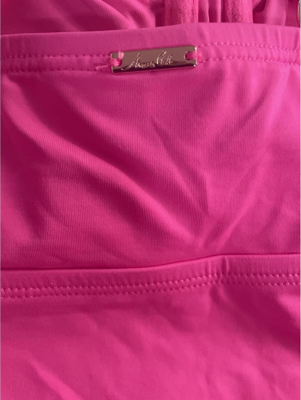 Anne Cole Hot Pink Gold Tankini Swim Top Women’s Size 16W NWT Beach Ruched Flowy - Picture 6 of 13